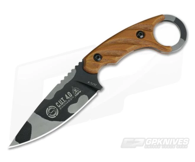 TOPS Knives C.U.T. 4.0 Camo Finish Combat Utility Tool Fixed Knife CUT-40 1 TOPS Knives C.U.T. 4.0 Camo Finish Combat Utility Tool Fixed Knife CUT-40