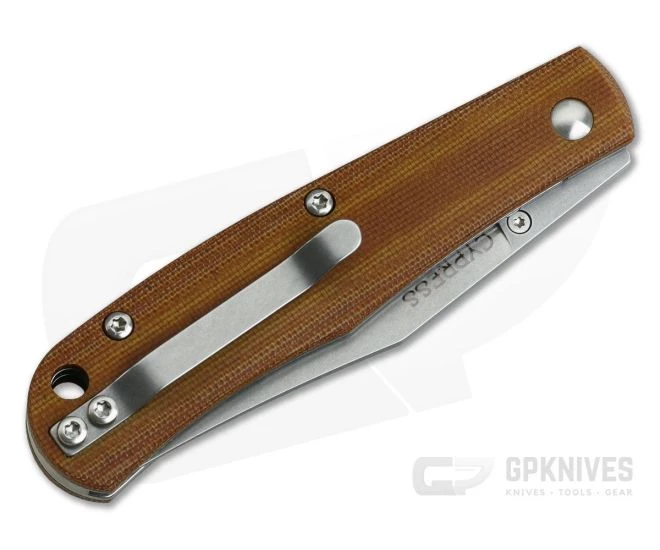Smith & Sons Cypress Trapper D2 Liner Lock Natural Micarta 2 Smith & Sons Cypress Trapper D2 Liner Lock Natural Micarta - Image 2