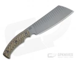 RMJ Tactical Da Choppa Tungsten Gray 80CrV2 Hyena Brown G10 Fixed Blade -Camping Knives best sale dc hb 3