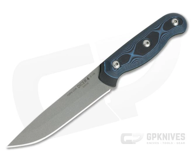 TOPS Knives Dicer 4 Steak S35VN Blue Black G10 Micarta Kitchen Knife DCR4-01 1 TOPS Knives Dicer 4 Steak S35VN Blue Black G10 Micarta Kitchen Knife DCR4-01
