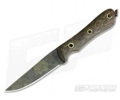Smith & Sons Desperado Coconut Fiber Micarta Original Patina CPM D2 Fixed Blade