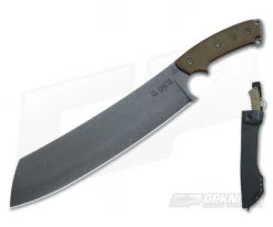 TOPS El Chete Chopper Midnight Bronze 1095 Canvas Micarta Leather Dangler Fixed Blade ELCH-04 -Camping Knives best sale elch 02 4 1