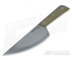 TOPS Knives Frog Market Special XL Tungsten 1095 Green Canvas Micarta Fixed Blade FMSXL-02