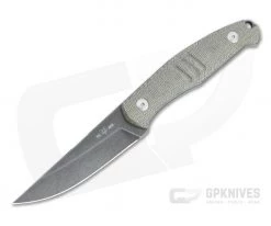 GiantMouse GMF2-P-G Stonewashed PVD N690 Green Micarta Fixed Blade Bushcraft Knife