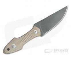 GiantMouse GMF3-P Stonewashed Black PVD N690Co Natural Micarta Coffin Handled Fixed Blade Knife -Camping Knives best sale gmf3p nat pvd 3