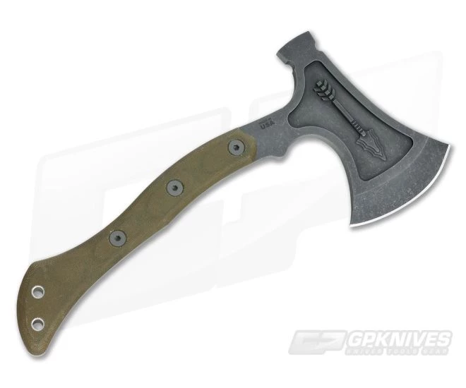 TOPS Hammer Hawk Tungsten 1075 Green Micarta Tactical Tomahawk HAMH-03 3 TOPS Hammer Hawk Tungsten 1075 Green Micarta Tactical Tomahawk HAMH-03 - Image 3