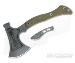 TOPS Hammer Hawk Tungsten 1075 Green Micarta Tactical Tomahawk with Backup Knife HAMH-04