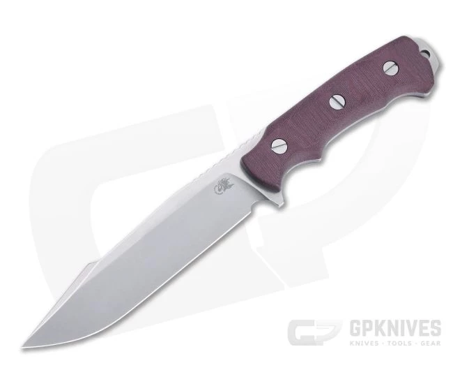Hinderer Knives Fieldtac 6" Harpoon Spearpoint Stonewashed Nitro-V Burgundy Micarta Fixed Blade 1270 1 Hinderer Knives Fieldtac 6" Harpoon Spearpoint Stonewashed Nitro-V Burgundy Micarta Fixed Blade 1270