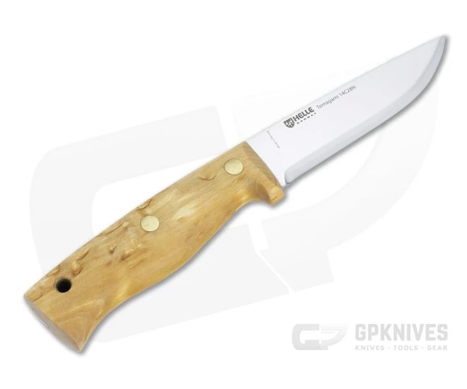 Helle Knives Temagami LTD Les Stroud 14C28N Curly Birch Semi Full Tang Fixed Blade Knife 3 Helle Knives Temagami LTD Les Stroud 14C28N Curly Birch Semi Full Tang Fixed Blade Knife - Image 3