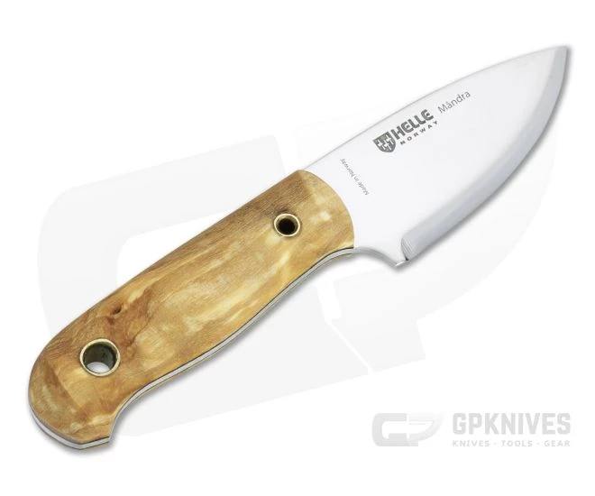 Helle Knives Mandra Les Stroud Laminated Stainless Curly Birch Full Tang Fixed Blade Knife 3 Helle Knives Mandra Les Stroud Laminated Stainless Curly Birch Full Tang Fixed Blade Knife - Image 3