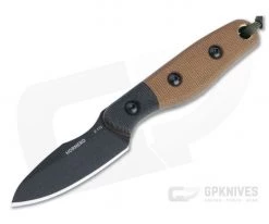 TOPS Hornero Tan/Black Canvas Micarta Black 1095 EDC Fixed Blade HORN-01