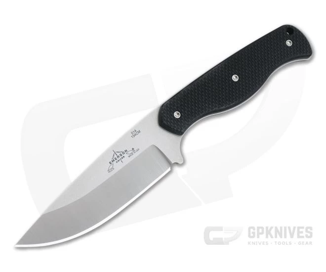 Emerson Knives HUCK Camp Knife Stonewashed 154CM Black G10 Fixed Blade 1 Emerson Knives HUCK Camp Knife Stonewashed 154CM Black G10 Fixed Blade