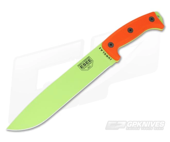 ESEE Junglas ESEE Logo Machete Venom Green Orange G10 1 ESEE Junglas ESEE Logo Machete Venom Green Orange G10