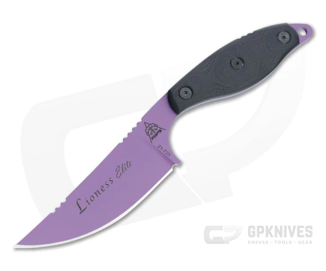 TOPS Knives Lioness Elite Wild Purple 1095 Black G10 Fixed Blade Knife LION-ELT 1 TOPS Knives Lioness Elite Wild Purple 1095 Black G10 Fixed Blade Knife LION-ELT