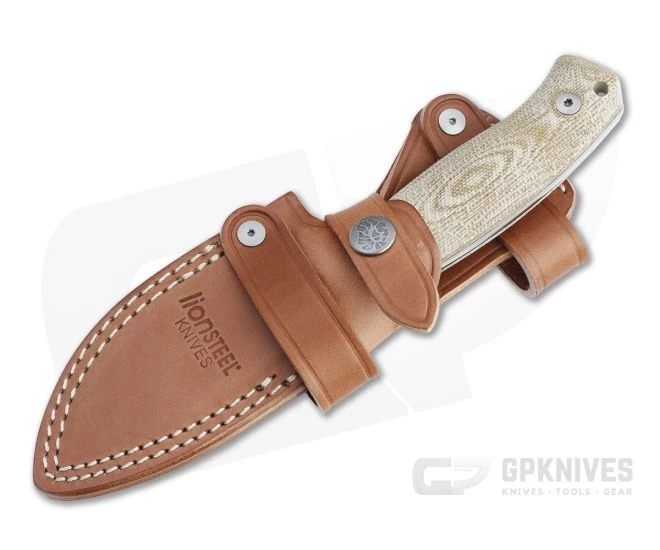 LionSteel M2M Satin M390 Natural Canvas Micarta Fixed Blade Knife 2 LionSteel M2M Satin M390 Natural Canvas Micarta Fixed Blade Knife - Image 2