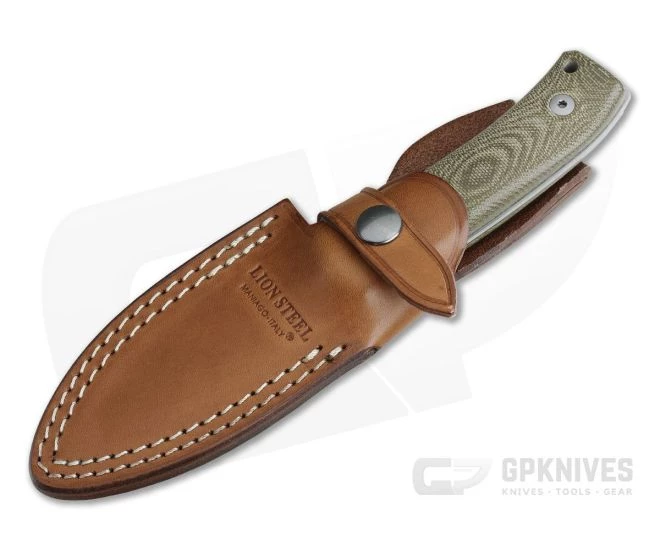 LionSteel M4 Green Canvas Micarta Satin M390 Fixed Blade 2 LionSteel M4 Green Canvas Micarta Satin M390 Fixed Blade - Image 2