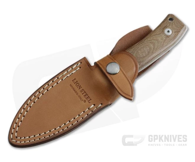 LionSteel M4 Natural Canvas Micarta Satin M390 Fixed Blade 2 LionSteel M4 Natural Canvas Micarta Satin M390 Fixed Blade - Image 2