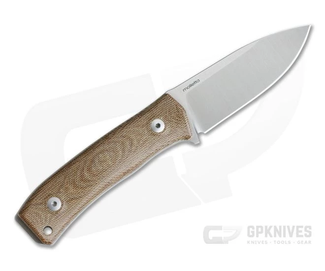 LionSteel M4 Natural Canvas Micarta Satin M390 Fixed Blade 3 LionSteel M4 Natural Canvas Micarta Satin M390 Fixed Blade - Image 3