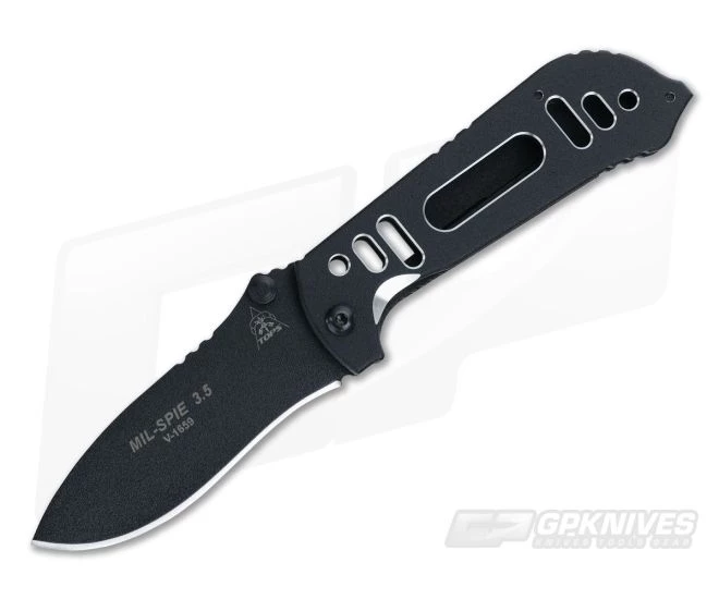 TOPS Knives MIL-SPIE 3.5 Lightweight Folder Black 1 TOPS Knives MIL-SPIE 3.5 Lightweight Folder Black