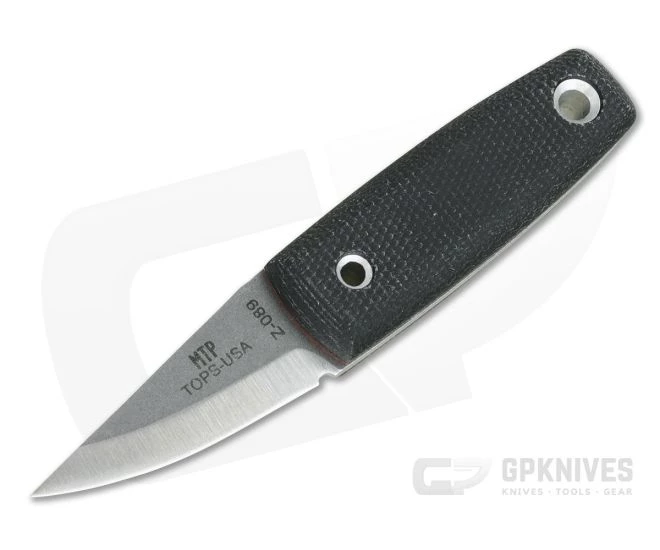 TOPS Knives Mini Tanimboca Puukko Tumbled 1095 Black Canvas Micarta Neck Knife MPUK-01 1 TOPS Knives Mini Tanimboca Puukko Tumbled 1095 Black Canvas Micarta Neck Knife MPUK-01