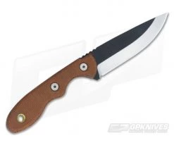TOPS Knives Mini Scandi Knife 2.5 Brown Canvas Micarta -Camping Knives best sale msk25 3 1