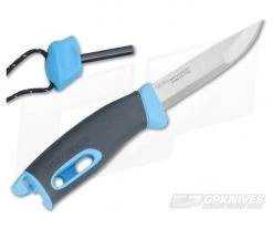 Light My Fire Mora FireKnife with Integral FireSteel Cyan -Camping Knives best sale s fk cyan 3