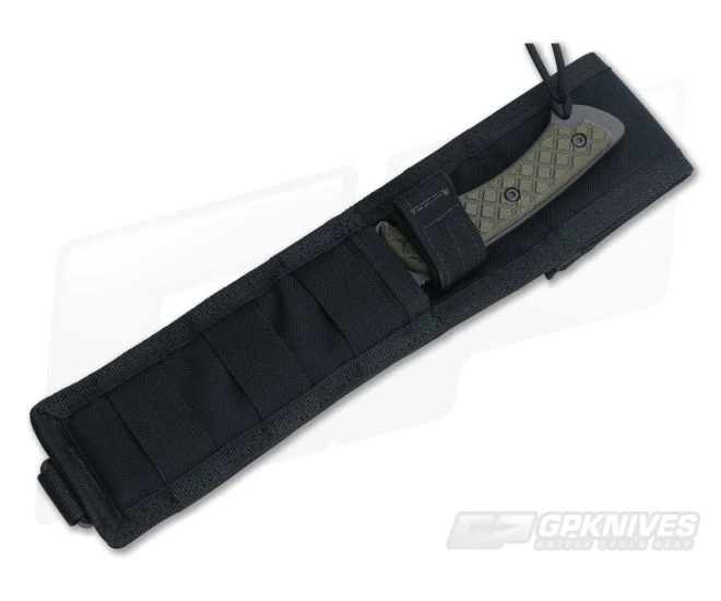 Spartan Hybris Green Micarta Fixed Black MOLLE Sheath 2 Spartan Hybris Green Micarta Fixed Black MOLLE Sheath - Image 2