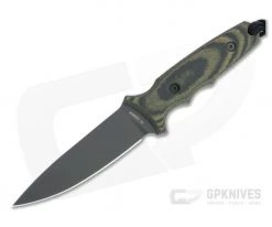 Spartan Harsey TT Tactical Trout Black S45VN Camo Linen Micarta Fixed Blade 43BKCMKYBK