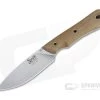 Smith & Sons Brave Stonewashed D2 Natural Canvas Micarta Everyday Carry Fixed Blade