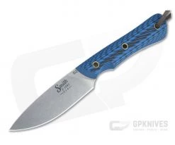 Smith & Sons Brave Stonewashed D2 Textured Blue/Black G10 Everyday Carry Fixed Blade