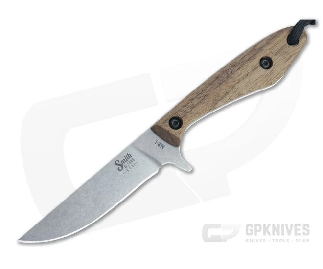 Smith & Sons Spur Stonewashed AEB-L Walnut Wood EDC Fixed Blade SM14AE2318 1 Smith & Sons Spur Stonewashed AEB-L Walnut Wood EDC Fixed Blade SM14AE2318