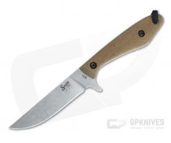 Smith & Sons Spur Stonewashed AEB-L Natural Micarta EDC Fixed Blade SM14AE3101