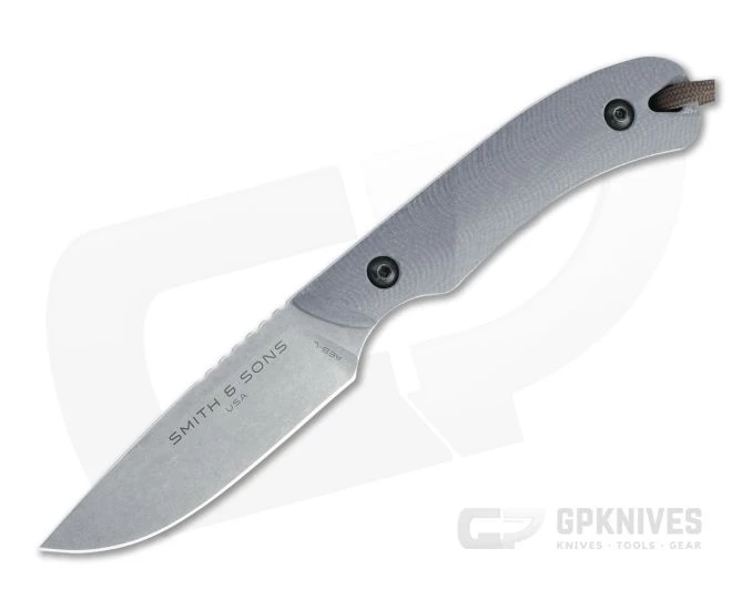 Smith & Sons Axiom V2 Stonewashed AEB-L Gray G10 EDC Fixed Blade 1 Smith & Sons Axiom V2 Stonewashed AEB-L Gray G10 EDC Fixed Blade