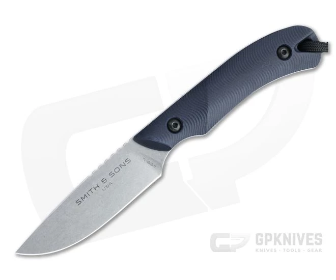 Smith & Sons Axiom V2 Stonewashed AEB-L Midnight Blue Richlite EDC Fixed Blade 1 Smith & Sons Axiom V2 Stonewashed AEB-L Midnight Blue Richlite EDC Fixed Blade