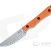 Smith & Sons Shoal Stonewashed AEB-L Orange G10 Fixed Blade