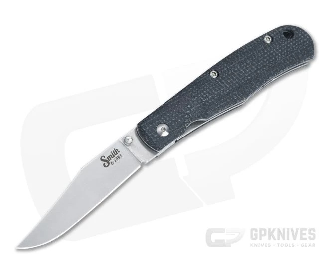 Smith & Sons Cypress Trapper D2 Black Burlap Micarta Liner Lock Folder 1 Smith & Sons Cypress Trapper D2 Black Burlap Micarta Liner Lock Folder