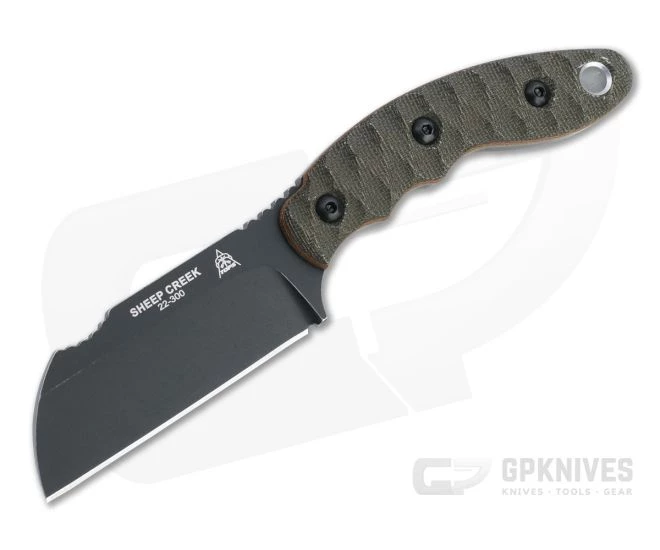 TOPS Sheep Creek Rough Terrain Black 154CM Green Canvas Fixed Blade SPCK-01 1 TOPS Sheep Creek Rough Terrain Black 154CM Green Canvas Fixed Blade SPCK-01