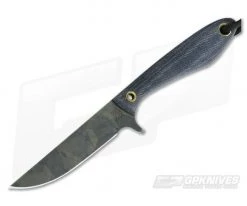 Smith & Sons Spur Original Patina 1095 Shadetree Denim Canvas Micarta EDC Fixed Blade