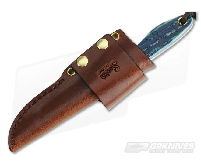 Smith & Sons Spur Original Patina 1095 Blue Jigged Bone EDC Fixed Blade 2 Smith & Sons Spur Original Patina 1095 Blue Jigged Bone EDC Fixed Blade - Image 2