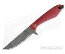Smith & Sons Spur Original Patina 1095 Ruby Shadetree Burlap Micarta EDC Fixed Blade 01