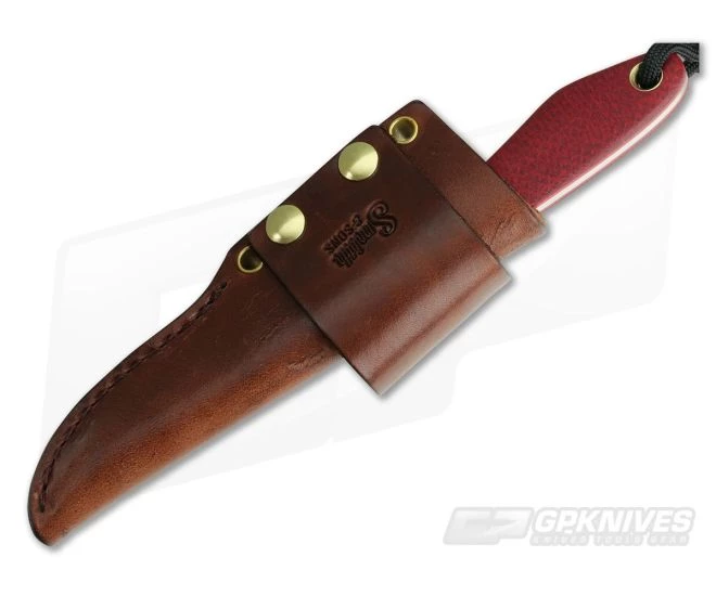 Smith & Sons Spur Original Patina 1095 Ruby Shadetree Burlap Micarta EDC Fixed Blade 05 2 Smith & Sons Spur Original Patina 1095 Ruby Shadetree Burlap Micarta EDC Fixed Blade 05 - Image 2