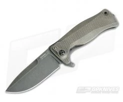 LionSteel SR-11 Integral Flipper Tumbled Black PVD Titanium Sleipner