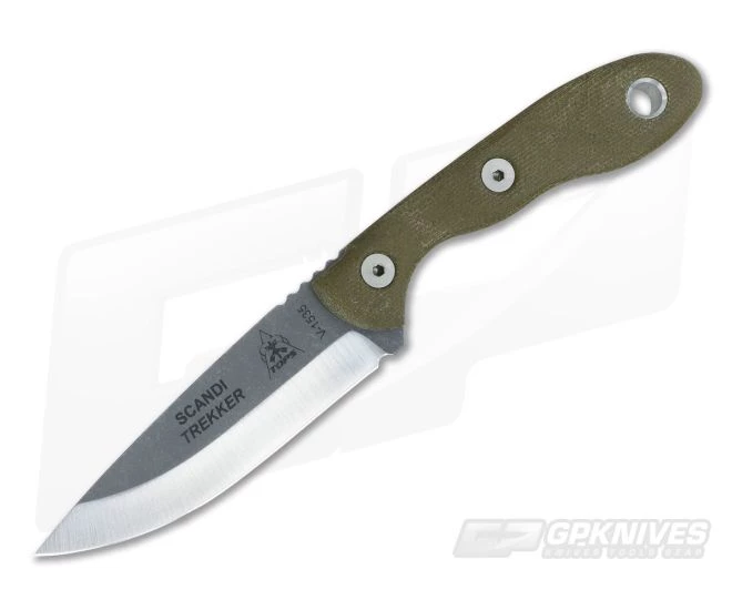 TOPS Knives Scandi Trekker 3.5 Green Canvas Micarta 1 TOPS Knives Scandi Trekker 3.5 Green Canvas Micarta