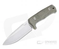 LionSteel T5 Green Monolithic Micarta Satin Niolox Fixed Blade