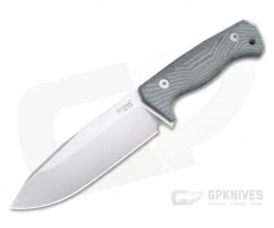 LionSteel T6 Satin K490 Black Canvas Micarta Fixed Blade Knife