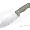 LionSteel T6 Satin K490 Green Canvas Micarta Fixed Blade Knife