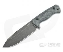 LionSteel T6 Old Black PVD K490 Black Canvas Micarta Fixed Blade Knife