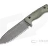LionSteel T6 Old Black PVD K490 Green Canvas Micarta Fixed Blade Knife