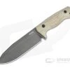 LionSteel T6 Old Black PVD K490 Natural Canvas Micarta Fixed Blade Knife