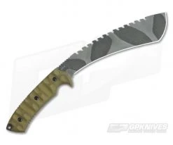 TOPS Knives Camo Tundra Trekker Rocky Mountain Tread Green Canvas Micarta Fixed Blade -Camping Knives best sale tdtk 01 camo rmt 3